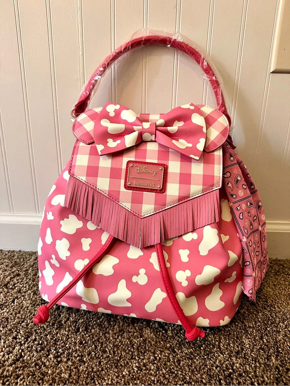 Pink & White cowgirl disney loungefly